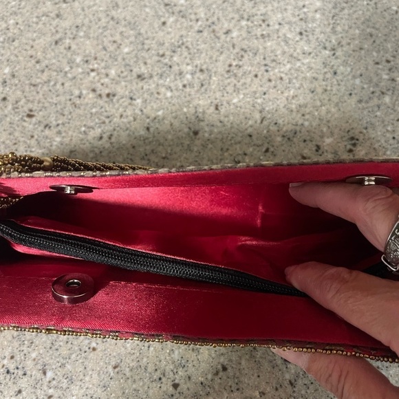 Embroidered Hand Beaded Small Evening Purse - Picture 4 of 4